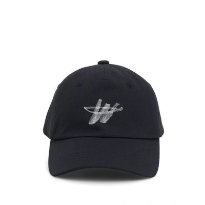 We11 Done Gray Wd One Logo Cap In Charcoal