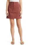 Wit & Wisdom 'ab'solution Double Button Patch Pocket Skirt In Burnt Henna