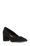 Donald Pliner Stephanid Pointed Toe Block Heel Pump In Black