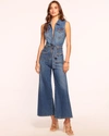 RAMY BROOK BELL CROPPED DENIM JUMPSUIT