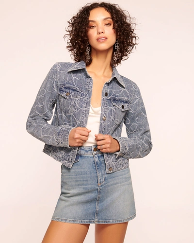 Ramy Brook Hoff Embroidered Denim Jacket In Indigo Floral