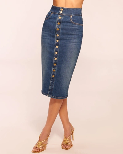 Ramy Brook Karter High Waisted Denim Skirt In Medium Wash