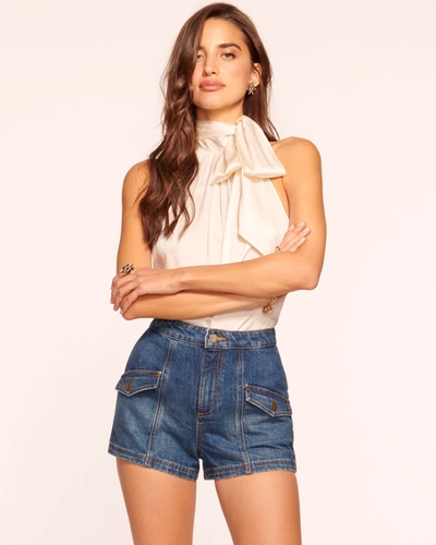 Ramy Brook Nova Denim Mini Short In Medium Wash