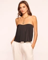 Ramy Brook Kennedi Strapless Pleated Top In Black