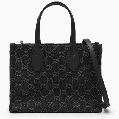 Gucci Medium Ophidia Black/grey Shopping Bag In Brown