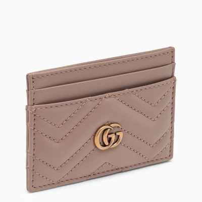 Gucci Gg Marmont Leather Credit Card Case In Pink