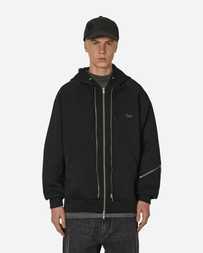 Undercover Logo-embroidered Zip-up Hoodie In Black