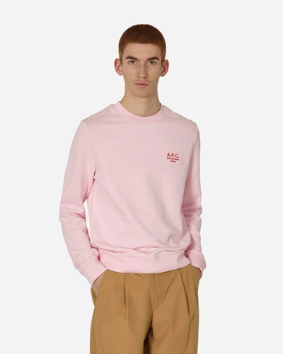 Apc Rider Crewneck Sweatshirt Rose In Pink