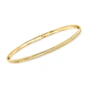 Rs Pure By Ross-simons Italian 14kt Yellow Gold Ribbed Bangle Bracelet In Gold