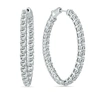 Diana M. 14kt White Gold Diamond In-out Round Hoop Earrings Comprised Of 5.00 Cts Tw In White