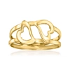 Ross-simons Italian 14kt Yellow Gold Heart Cutout Ring In Yellow