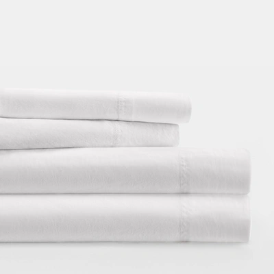 Ienjoy Home 4 Piece Ivory 300 Thread Count Cotton Bed Sheets For Twin Size Bedding In White