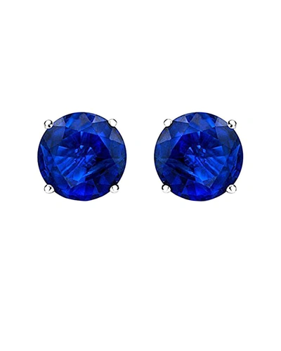 DIANA M. 14KT WHITE GOLD ROUND SAPPHIRE STUD EARRINGS CONTAINING 0.50 CTS TW