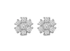 Diana M. 14kt White Gold Diamond Flower Stud Earrings Containing 0.75 Cts Tw In White