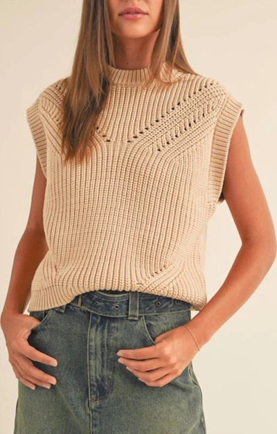 Miou Muse Day To Day Sweater Vest In Beige
