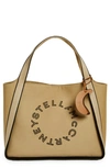 STELLA MCCARTNEY LARGE EMBROIDERED LOGO CANVAS TOTE