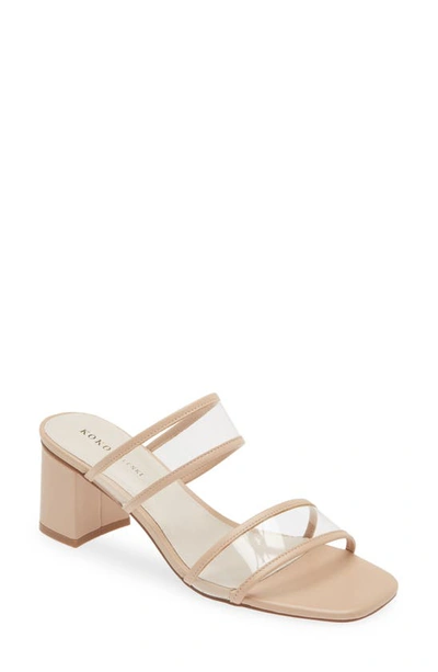 Koko + Palenki Ghost Slide Sandal In Beige Leather