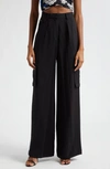 Ramy Brook Emil Wide-leg Relaxed Cargo Pants In Black