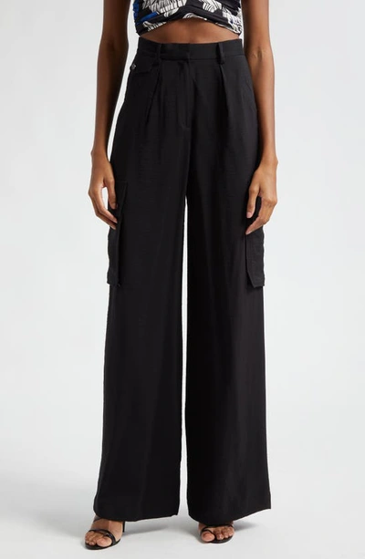 Ramy Brook Emil Wide-leg Relaxed Cargo Pants In Black