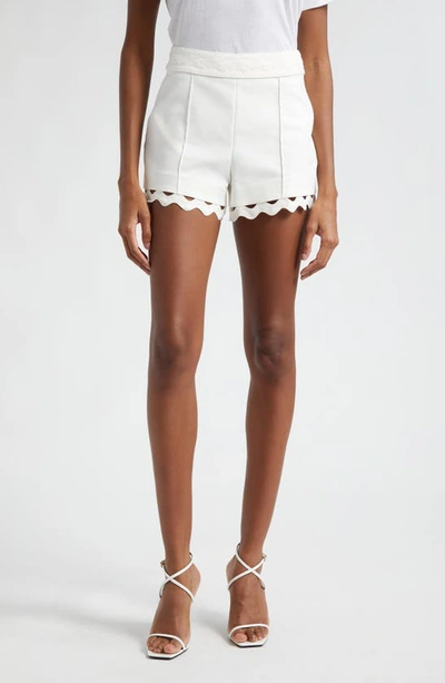 Ramy Brook Women's Scarlette Scallop-trimmed Shorts In Ivory