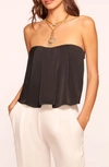 RAMY BROOK KENNEDI FLOWY HAMMERED SATIN STRAPLESS TOP