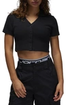 Jordan Women's  Short-sleeve Knit Top In Black