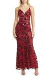 LULUS LULUS SHINE LANGUAGE FLORAL SEQUINED LACE GOWN
