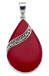 SAMUEL B. PEAR CUT CORAL PENDANT