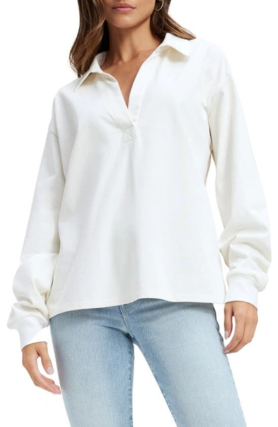 Good American Oversized Rugby Shirt In Ivory001