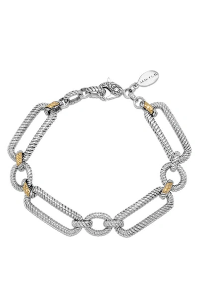 Samuel B. Twisted Cable Paperclip Bracelet In Silver And Gold