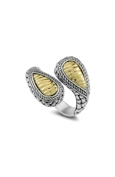 SAMUEL B. SAMUEL B. STERLING SILVER & 18K YELLOW GOLD BYPASS RING