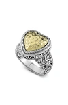 Samuel B. Hammered Heart Ring In Silver/ Gold - Heart