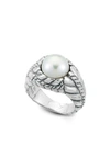 Samuel B. Round Freshwater Pearl Ring In White