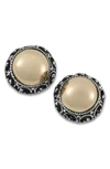 Samuel B. Sterling Silver & 18k Rose Gold Button Stud Earrings In Silver And Rose Gold
