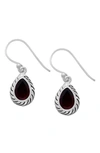 Samuel B. Pear Cut Drop Earrings In Red