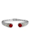 Samuel B. 18k & Silver Coral Bangle Bracelet In Red