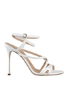 Sergio Rossi Woman Sandals White Size 10.5 Soft Leather