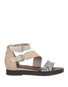 JANET & JANET JANET & JANET WOMAN SANDALS BEIGE SIZE 8 LEATHER