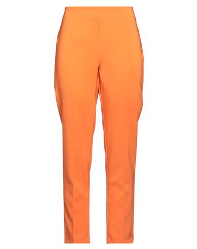 Susy-mix Woman Pants Orange Size M Polyester, Elastane