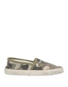 Philippe Model Man Loafers Military Green Size 8 Textile Fibers, Leather