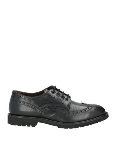 Paolo Da Ponte Man Lace-up Shoes Black Size 10 Leather