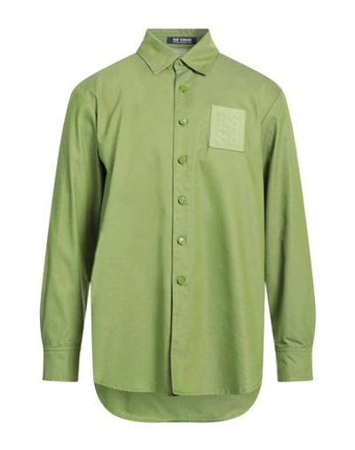 Raf Simons Man Shirt Green Size S Cotton, Leather