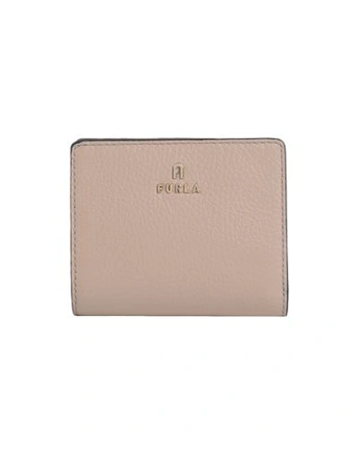 FURLA FURLA FURLA CAMELIA S COMPACT WALLET WOMAN WALLET LIGHT BROWN SIZE - LEATHER