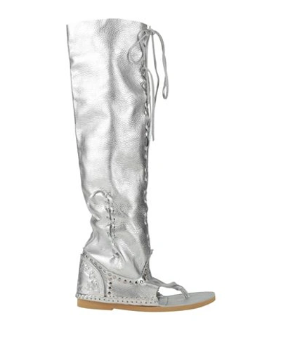 Ldir Woman Boot Silver Size 9 Leather