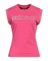 Just Cavalli Woman T-shirt Fuchsia Size S Cotton In Pink