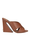 Dolce & Gabbana Maroon Logo Keira Leather Slides Sandals Women's Shoes In Brown