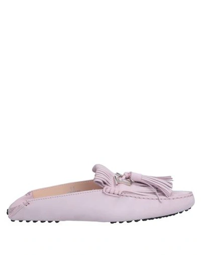 Tod's Woman Loafers Lilac Size 4 Soft Leather In Purple