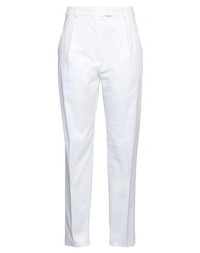 Max Mara Studio Woman Pants White Size 12 Cotton, Elastane