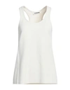 Jil Sander Woman Tank Top Ivory Size 4 Viscose, Polyamide, Polyester, Elastane In White