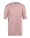 Barba Napoli Man Sweater Pastel Pink Size 46 Silk